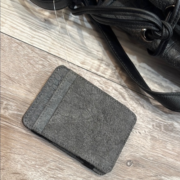 Sharif Gray and Black Lion Door Knocker Shoulder Bag with Ornate Design - Picture 9 of 9